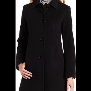 Calvin Klein Black Wool Peacoat